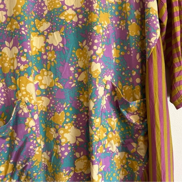 LOGO by Lori Goldstein Multicolor Floral and Striped Blouse - Picture 3 of 7